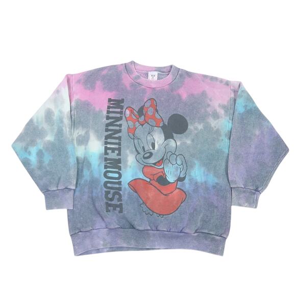 Vintage 90s Disney Wear Minnie Mouse graphic tie dye sweatshirt L - Picture 1 of 4